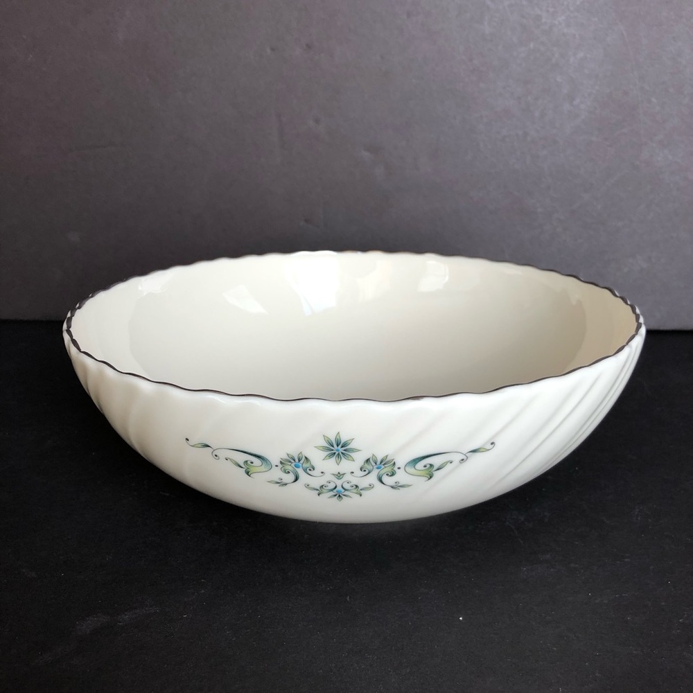 Lenox Melissa Soup Bowl Bone China Silver Trim NWOT